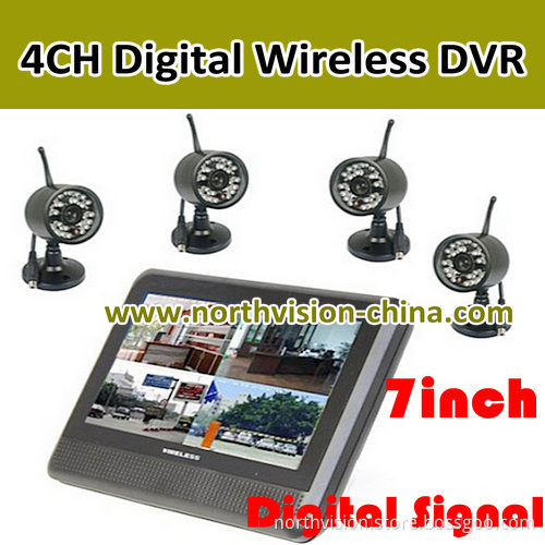 7 Inch 2.4GHz Wireless Camera DVR with 4 Cameras
